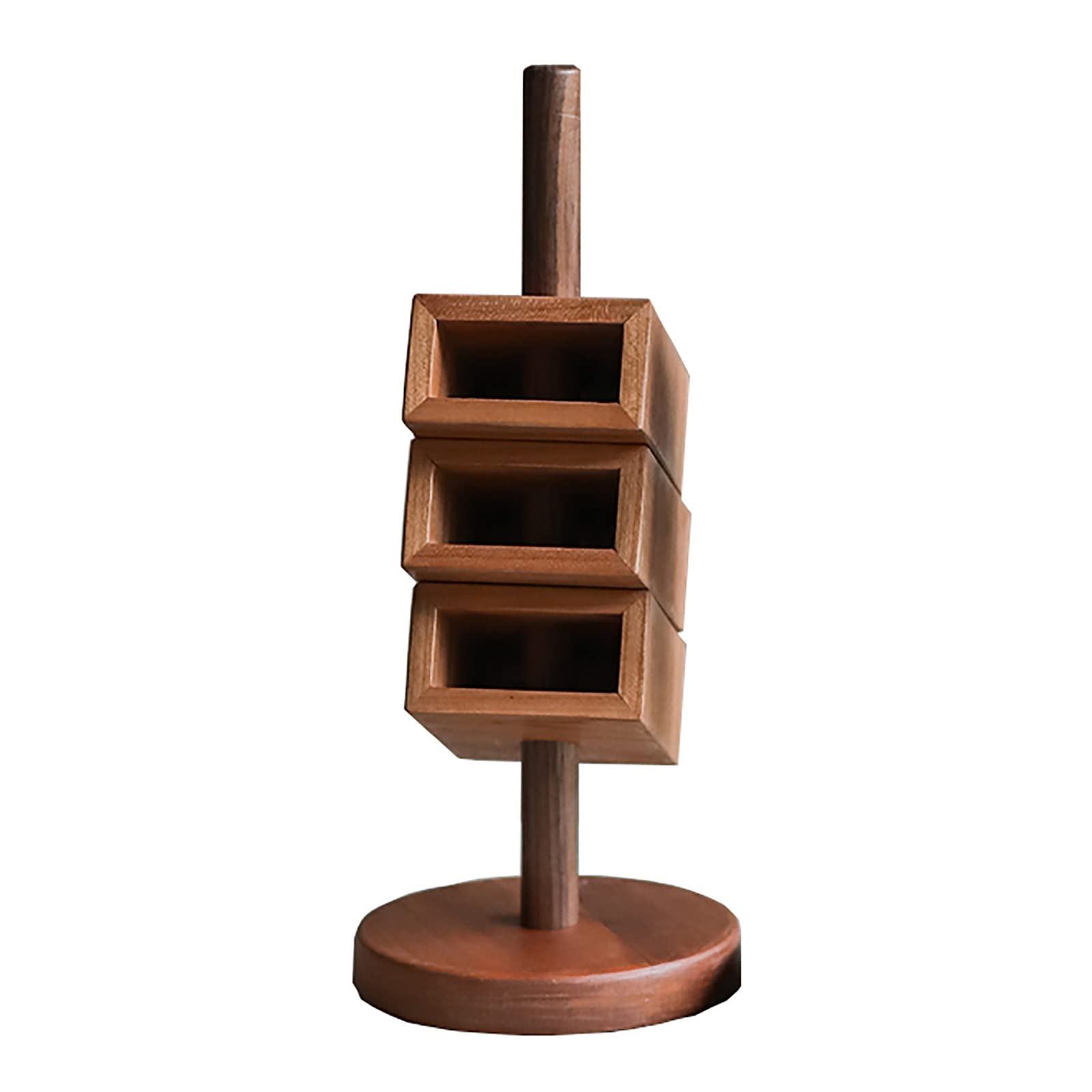 DUMRALBQE Wooden Pencil Pot Solid Wooden Pen Holder Slanting Multifunctional Creative Office for Home Office(Natural1)