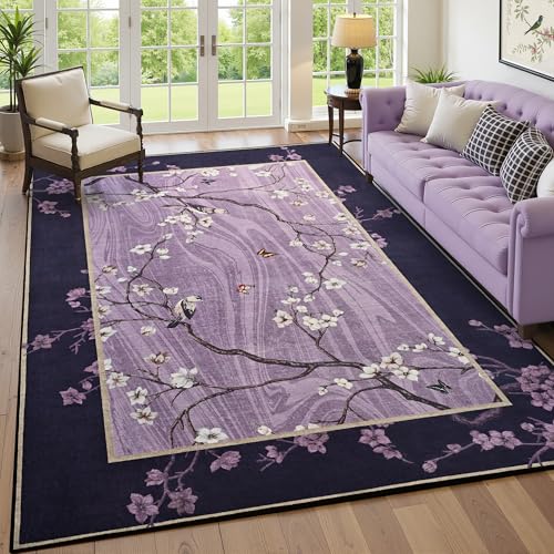 Tapete Foxmas morado 121x182 cm estilo oriental lavable miniatura 5