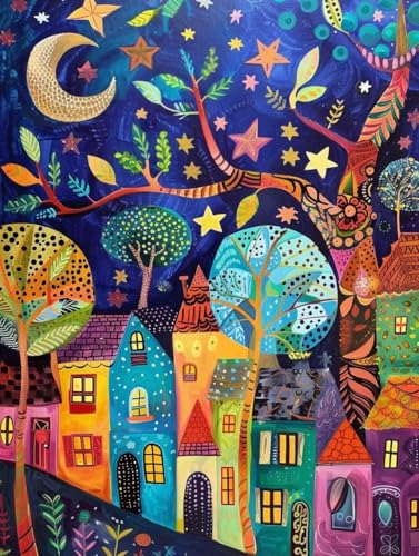 Peinture Diamant Adulte Maison grand format 90x120cm et artisanat cristal DIY 5D