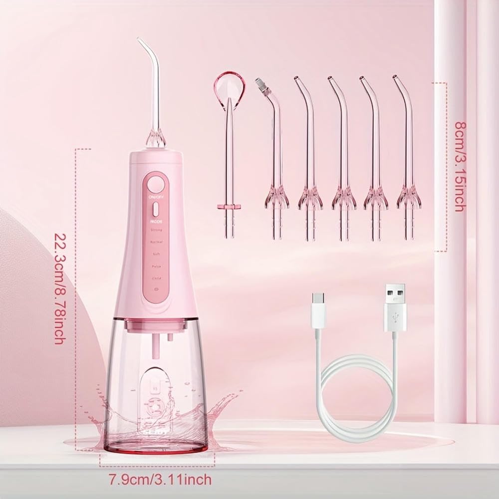 Irrigador bucal portátil, Equipo Dental de Grado Profesional, Potente Limpiador, irrigador bucal con 5 Modos de higiene bucal.