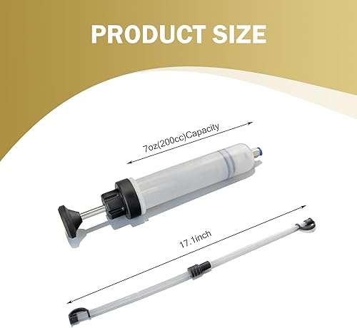 Miniatura 2 de SLIMI 1 bomba extractora de líquido para automóvil, jeringa de cambio de aceite de 200 cc con 2 mangueras transparentes, cambiador de aceite manual