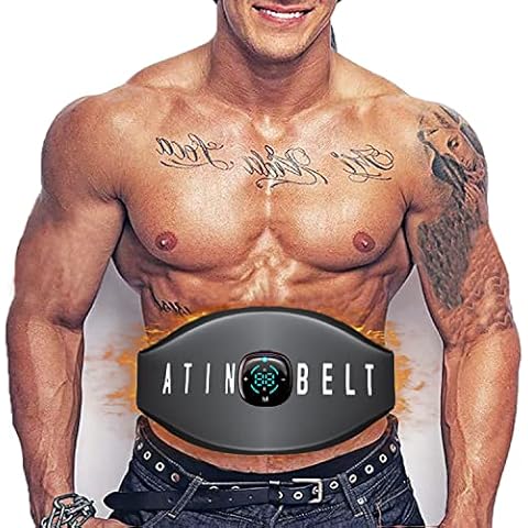 Muscle Stimulator, EMS Abdominal Toning Belt Abs Trainer Abdominal Muscle Toner, Heated Portable Fitness Trainer with 10 Modes 20 Lntensity Levels Abs Stimulator Belt Workout Home Fitness Device Cover