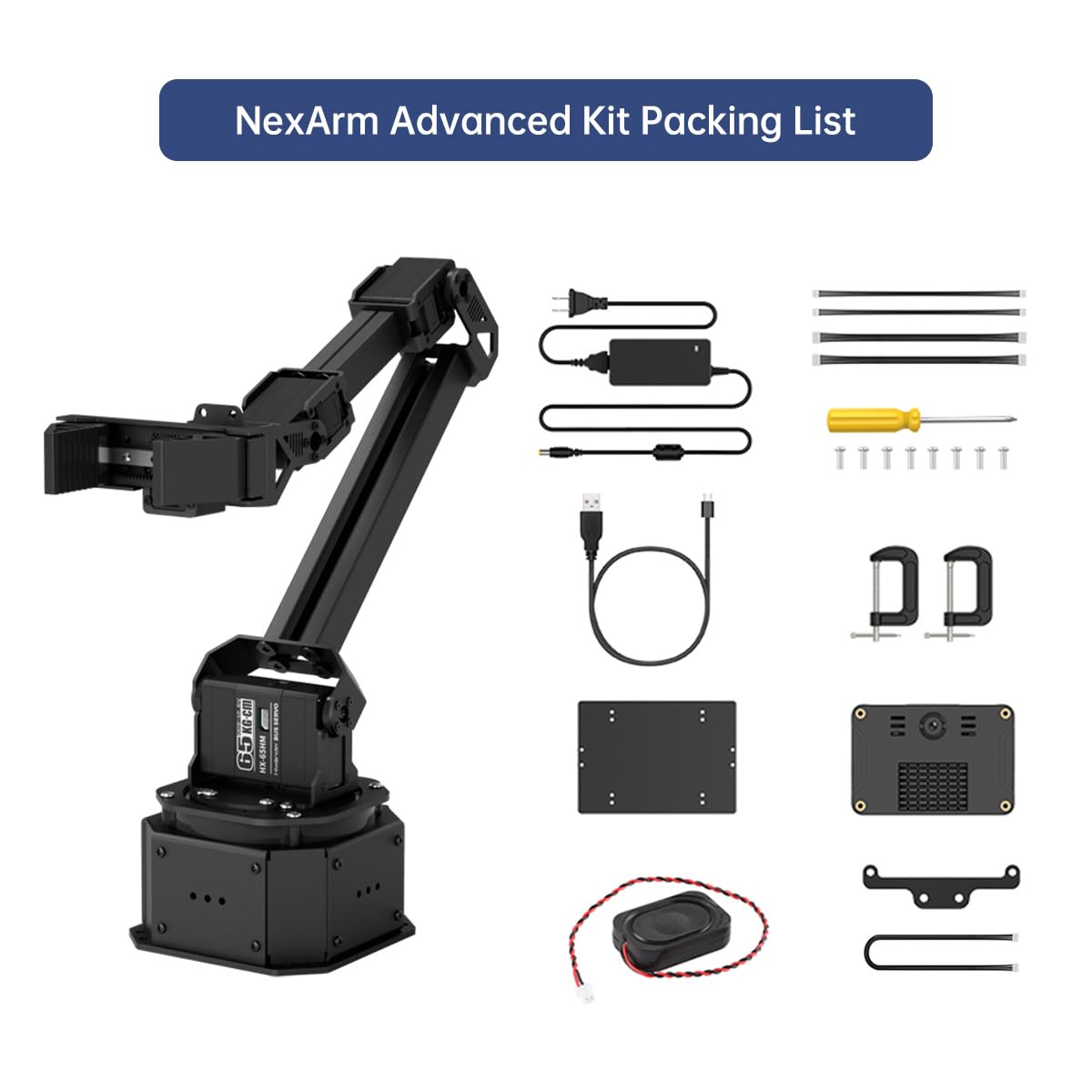 Hiwonder Kit braccio robotico AI Imitazione Apprendimento Sviluppo di modelli VLA Incarnato AI Open Source 6-Axis Full Metal Programming Robot Arm con Encoder Magnetico Bus Servi & Tutorial, NexArm