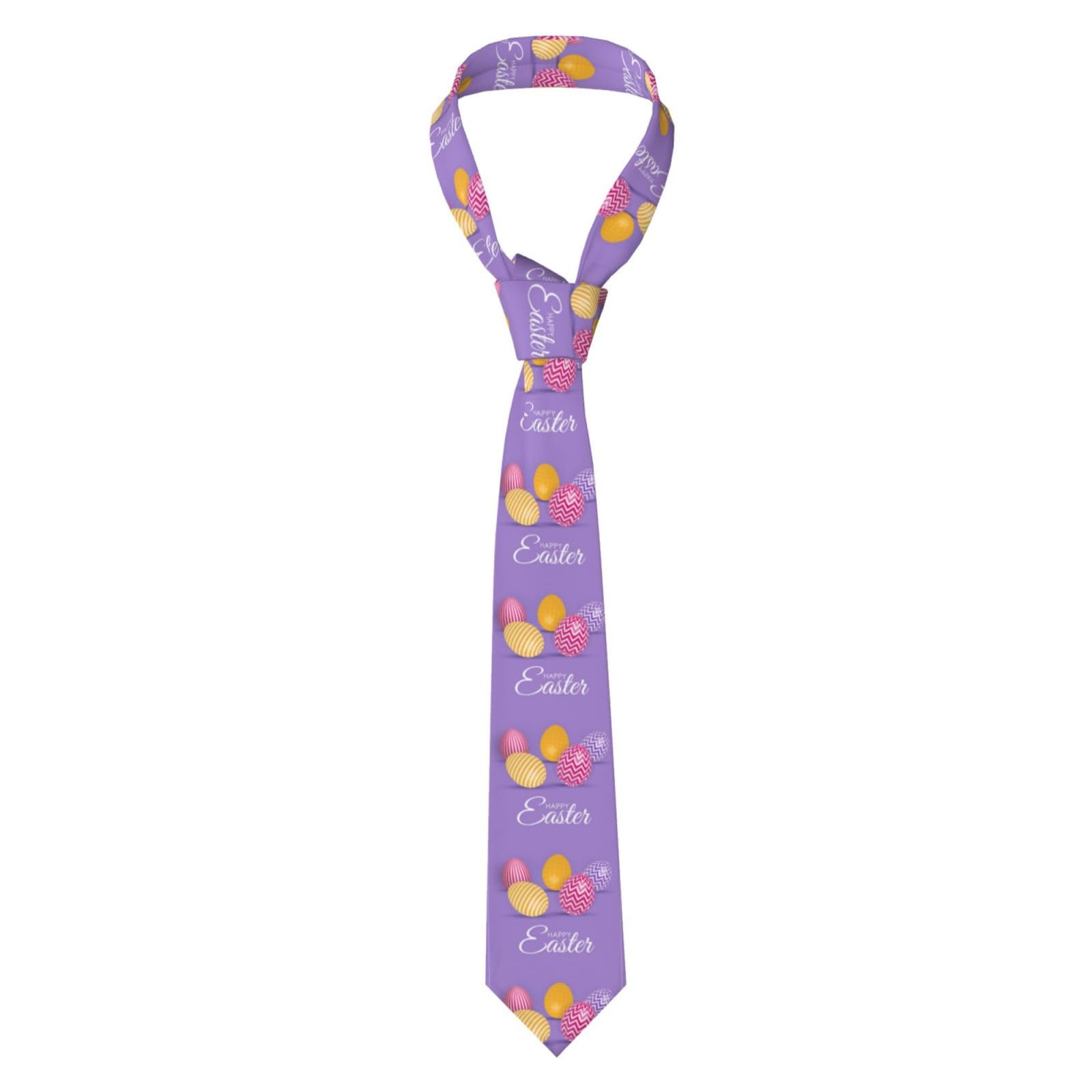 JYYAU Happy Easter Colorful Easter Eggs Necktie For Men Business Fashion Tie Neckwear Novelty Neck Ties Accessory For Weddings Party Festival