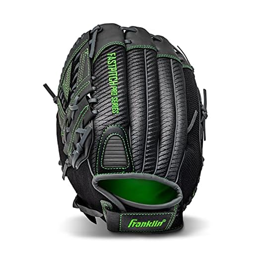 Franklin Sports Fastpitch Softball Glove - Fastpitch Pro - Adult and Youth Softball Mitt - Infield and Outfield - Left Handed Glove - Lime 11" Lefty