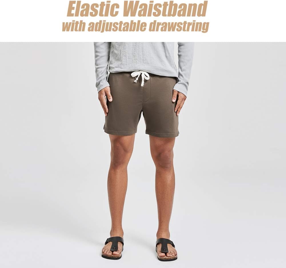 maamgic Mens Athletic Gym Shorts 5/7" Elastic Waist Casual Pajama Pocket Jogger Men Workout Short Pants - Image 5