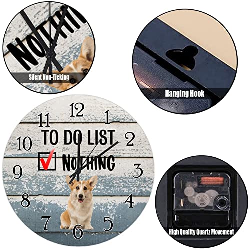 Horloge silencieuse Welsh Corgi sans tic-tac style shabby chic - 6