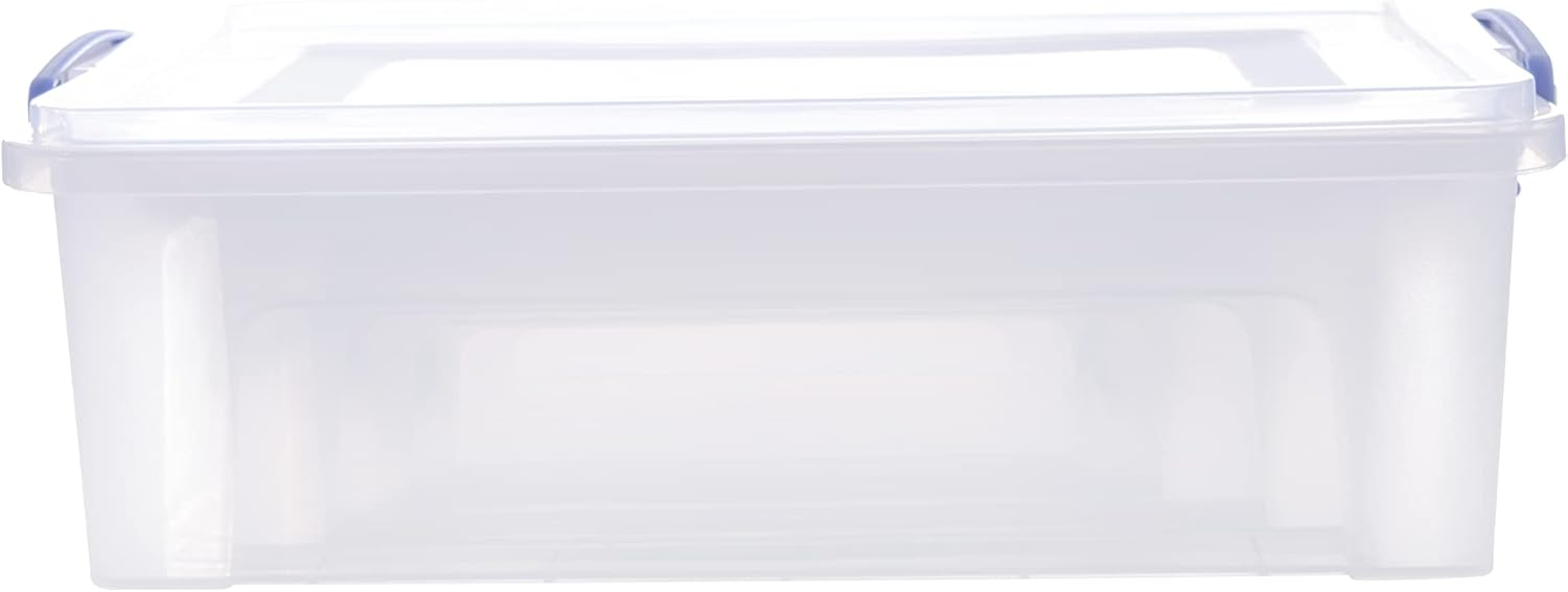 clear flat storage bins