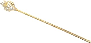 NUOBESTY Gold Pearl Rhinestone Scepter Festival Wand Kings Queen Cosplay Scepters Fairy Princess Costume Wand Pageant Costume Props Golden