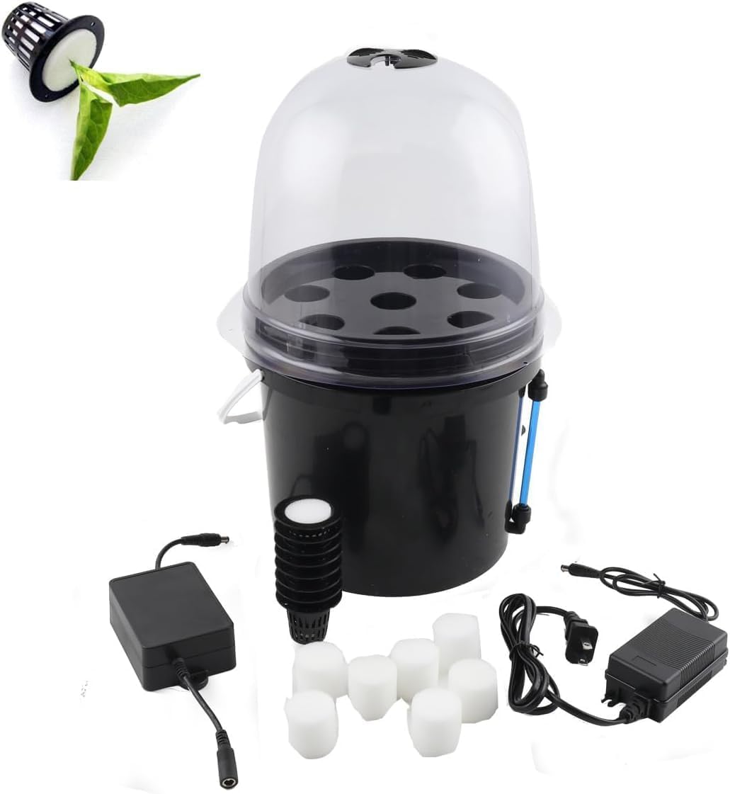 Hydroponics Seedling Cloning System Kit, 8 Holes Cloning System Aeroponic Propagation Kit, Fog Seedling Box, Soilless Hydroponic Equipment for Indoor Outdoor Garden Vegetables