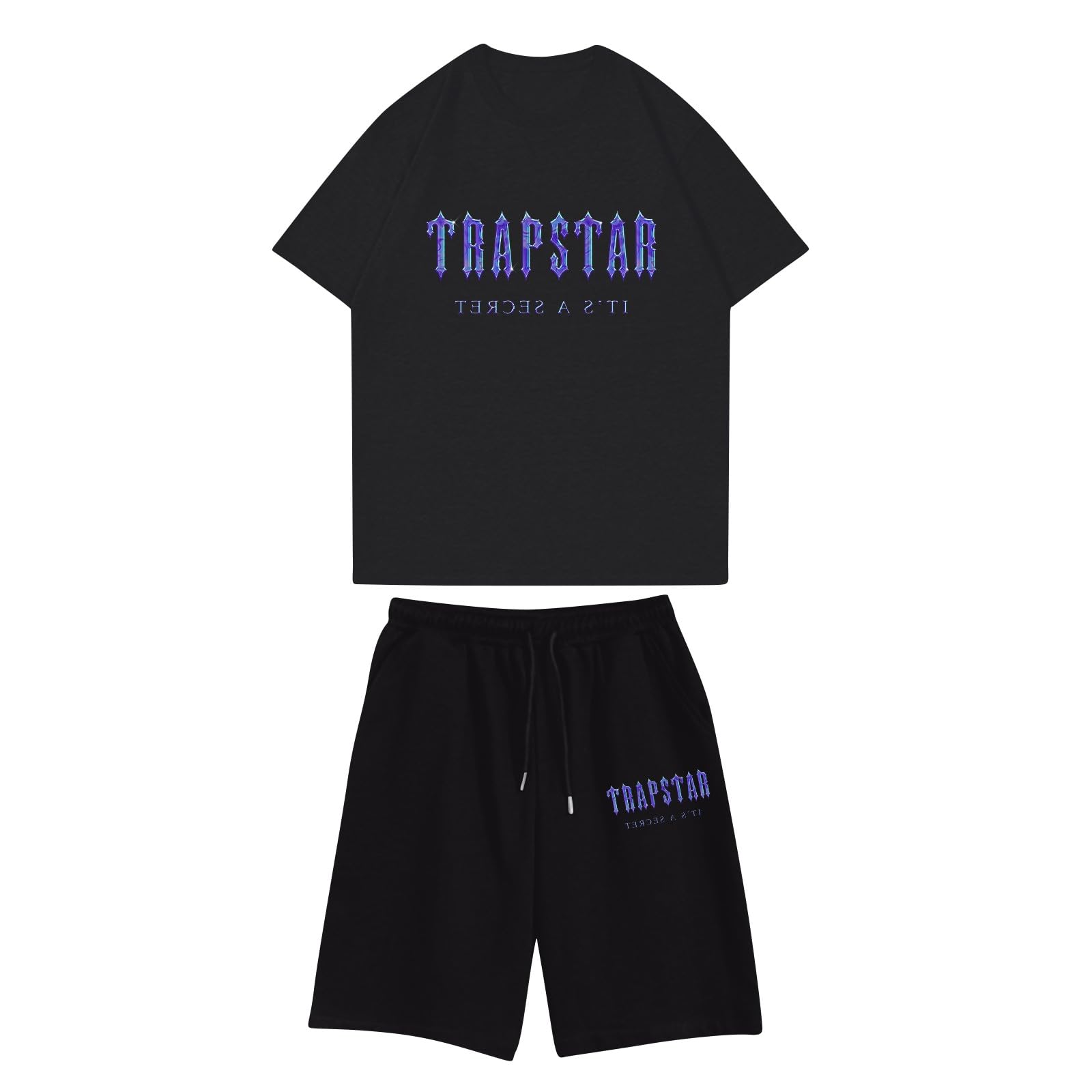 BTBDYDH Chándal Trapstar para Hombre Camiseta Corta de Verano con Pantalones Cortos con Logotipo Conjunto Estampado Trapstar chándal Trapstar Unisex de Verano
