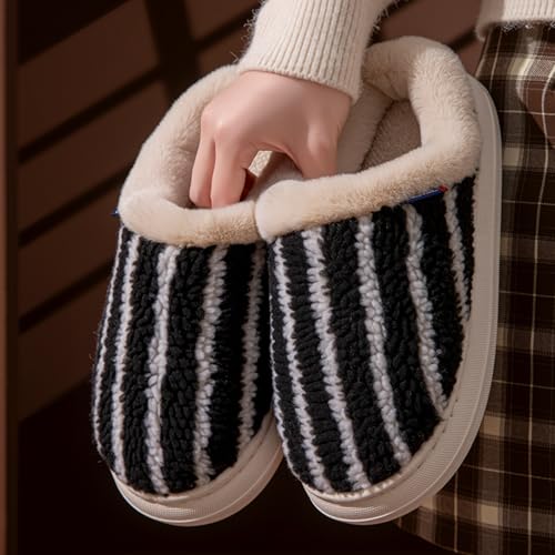 Women House Fuzzy Slippers Slip-on Memory Foam Indoor Outdoor Comfortable Soft Slides Unisex Home Cozy Shoes Winter Warm Plush Bedroom Shoes with Fleece Lining Comfy Trendy Slippers2