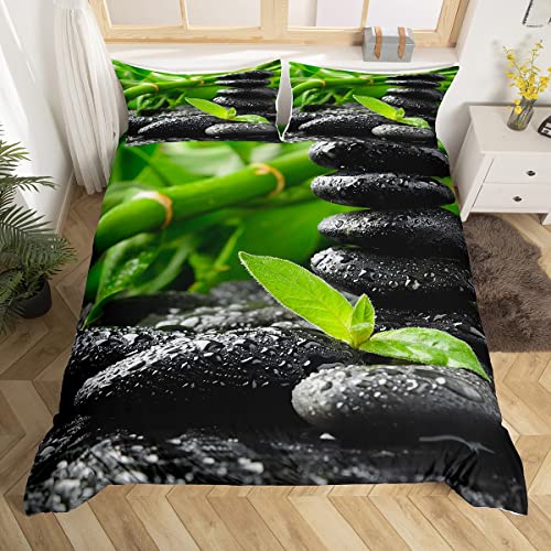 Housse de Couette Zen Parure de Lit 200x200cm Pierre - 2