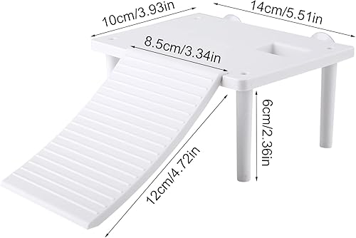 Miniatura 2 de ViaGasaFamido Plataforma flotante de reptiles, plataforma flotante de tortuga con rampa de ventosa, adorno de tanque de acuario con escalera de