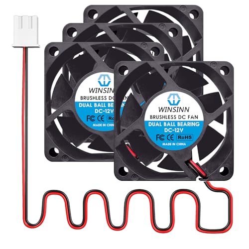 Ventilador CC de 60 mm WINSINN 12V 6025 con doble rodamiento de bolas para cajas de PC