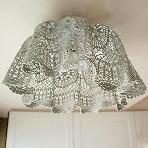 Gracebuy White 22 Inch Round Handmade Cotton Crochet Lace Tablecloth #TOP3