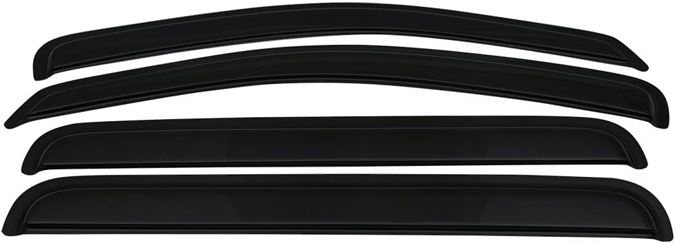 IKON MOTORSPORTS Tape On External Window Visor, Compatible with 2004-2010 Dodge Durango & 2007-2009 Chrysler Aspen, Tinted Acrylic Side Window Wind Deflector Rain Guard