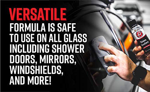 Adam's Glass Sealant 2.0 4Oz - Super Concentrated, Easy Application - Water Simply Rolls Off Treated Surfaces - Designed To Bead Water And Keep Glass Clean #TOP6