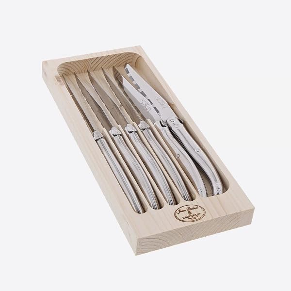 Laguiole Jean Dubost 6 Stainless Steel Steak Knives Set