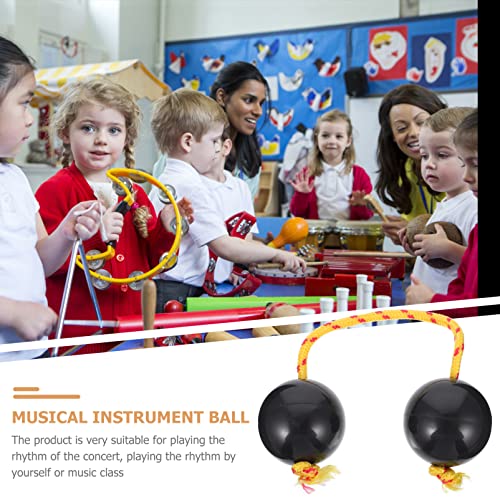 Fomiyes Aslatua Rhythm African Double- Shaker Single Hand Handprint Percussion Shakers Instruments For Lovers Beginners ( Black ) #TOP2