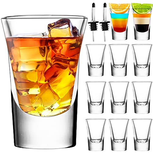 SuproBarware 35ml Shot Glasses Set of 12 | Clear Glass Durable Shot Glasses for Spirits Tequila Vodka Whisky Liqueurs Rum Gin - Reusable for Parties