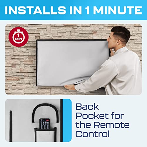 Outdoor Tv Cover 22-24 Inch  |  Waterproof And Weatherproof Tv Covers  |  Outdoor Tv Enclosure | Smart Shield Tv Screen Protector For Outside Tv | Cover For Moving  | Tv Display Protectors – Gray #TOP6