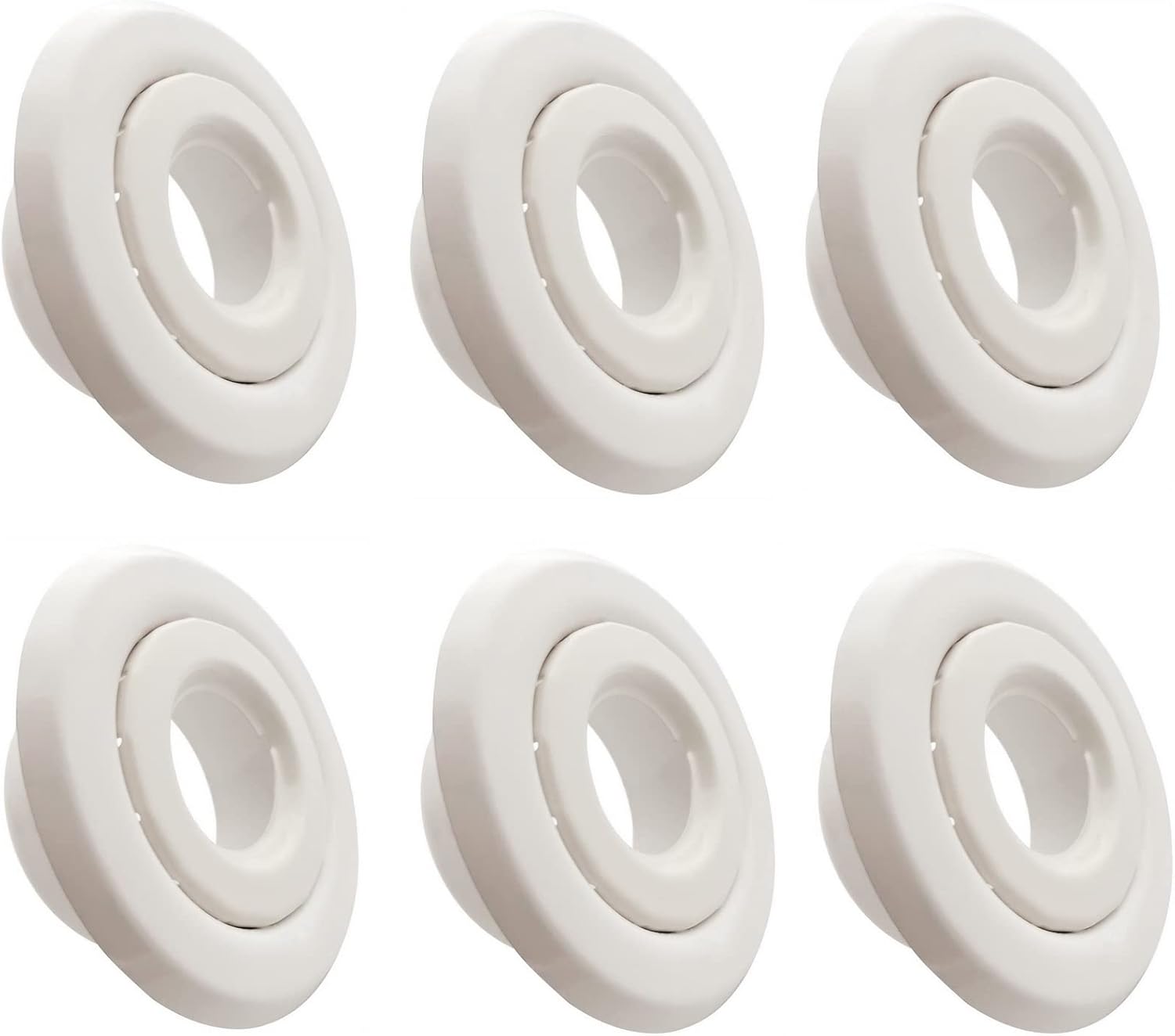 Happy Tree (6 Pack) 3/4" IPS Fire Sprinkler Head Escutcheon Plate Standard Cover Trim Ring Two Piece Rosette White Fire Sprinkler Covers for Ceiling