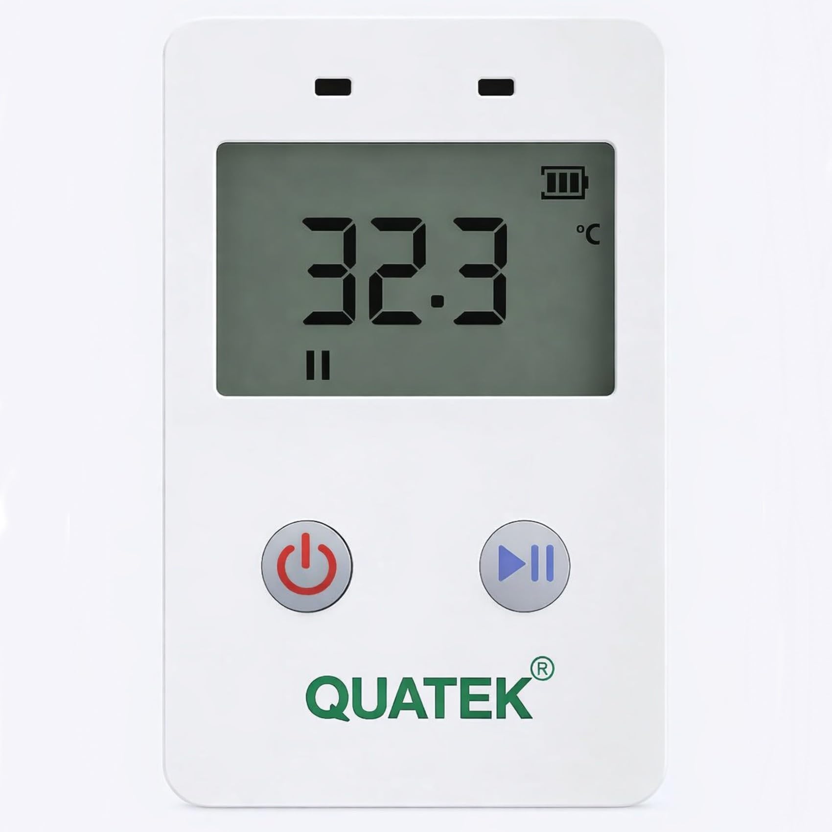 QUATEK Temperature & Humidity Data Logger Recorder | Digital Monitoring Device with LCD Display | Reusable Logger with 32000 Data Points | High Accuracy Sensor | Pharma & Storage Monitoring