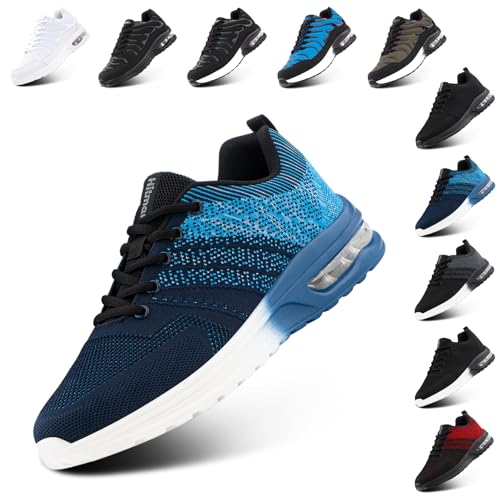Hitmars Zapatillas Deporte Hombre Zapatillas Deportivas Mujer Aire Zapatillas Running Ligero Zapatillas de Correr Gimnasio Transpirables Sneakers Fitness Azul EU 40