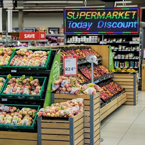 Image of P10 Outdoor /Indoor Programmable LED Sign, 4000CD /㎡ High Brightness Scrolling Display, WiFi Control, Customizable Message Board for Business Advertising, Restaurants, Stores, Bars 40 inchx14 inch