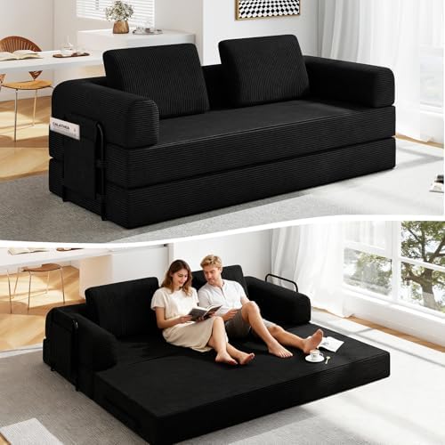 78'' Sleeper Couch Bed for Living Room, Convertible Modular Sofa ...