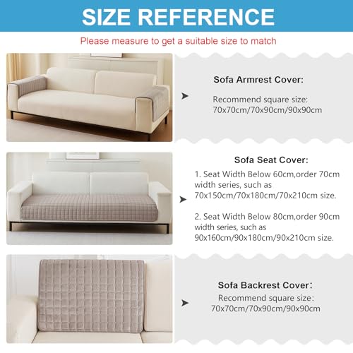 GKXLH Sofa überzug Waschbar - Neue Weiche Flanell Sofa Cover, rutschfeste Sofabezug 2 3 4 Sitzer Couch überzug Sofaüberwürfe für Sektionssofa, Sofa Bezug L Form Möbelschutz (Heller Kaffee, 70x150cm)
