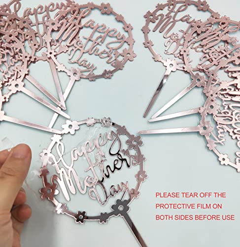 Jkq 10 Pieces Happy Mother’s Day Cake Toppers Acrylic Mothers Day Cake Picks With Flowers Best Mom Ever Thanks Mom Mom’s Day Cake Toppers Mother’s Day Party Cake Decorations Supplies Rose Gold #TOP2