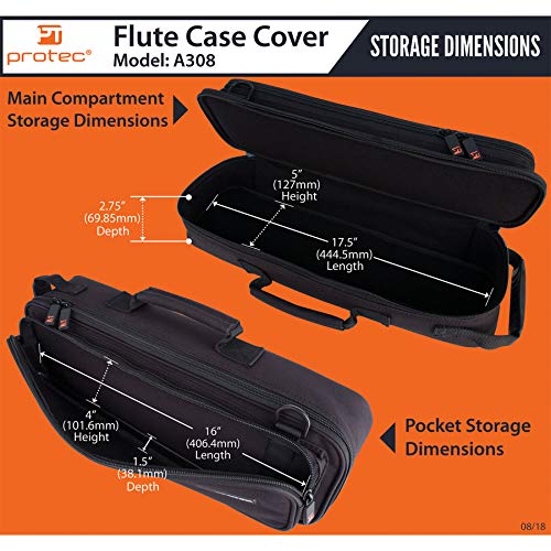 Protec Flute Case Cover, Black #TOP6