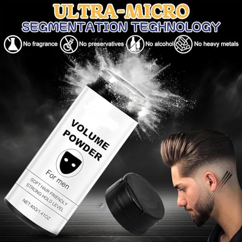 Texturpuder für Männer, Haarpuder Männer, Volumen Puder Haare für Verleiht Sofort Textur und Volumen, Fluffy Hair Powder mit Mattem Effekt, für Männer aller Haartypen