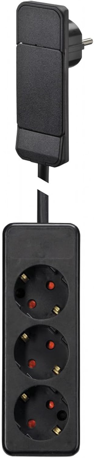 Bachmann Smart Plug with 1.6 m H07RN-F3G1,5 3-Way SCHUKO SOCKETS CEE7/3 – Black 933.014