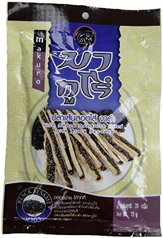 Fish Snack Sandwich Filled with Black Sesame 2.50 Oz (pack of 2).