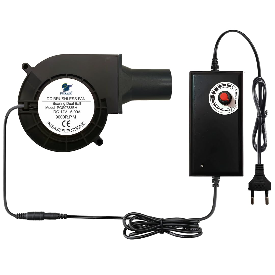 PGS9733BH Fan Blower - 12V DC, 6.00A, 9000RPM, Variable Speed Controller, AC Powered (110V/220V) for BBQ, Wooden Stove, and DIY Cooling Ventilation Exhaust Projects-image-23