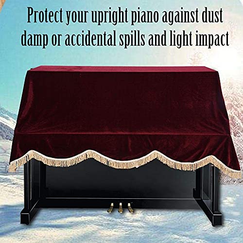 Alomejor Klavier Abdeckung, 202 * 161 cm Klavierabdeckung Thickened Upright Piano Keyboard Staubschutzhülle für Klavier(rot)