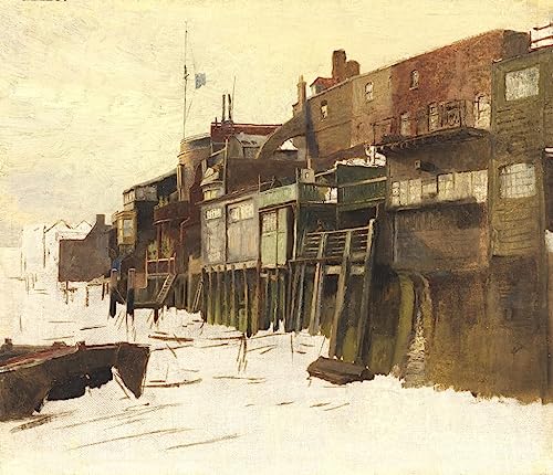 Cuadro abstracto de London River de Charles Napier Hemy para salones elegantes 60x90cm