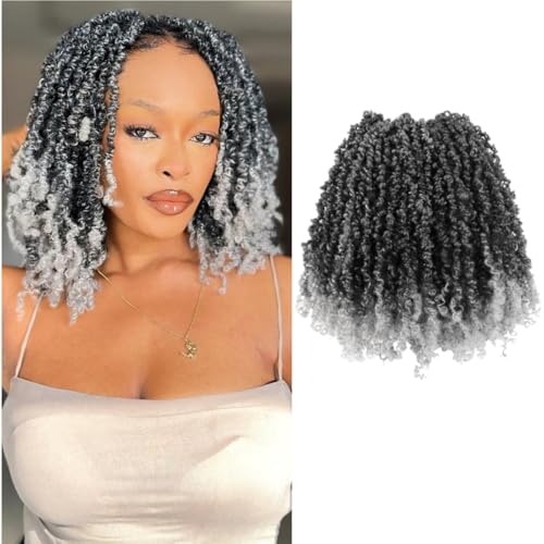 Osuntress 10 Packs Yanky Twist Crochet Hair for Black Women 10 inch, TGrey
