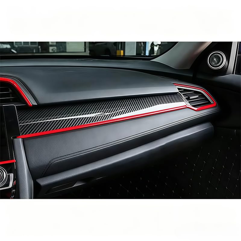 Kit embellecedor de salpicadero central para Honda Civic Type R 2021 con cinta adhesiva interior 4