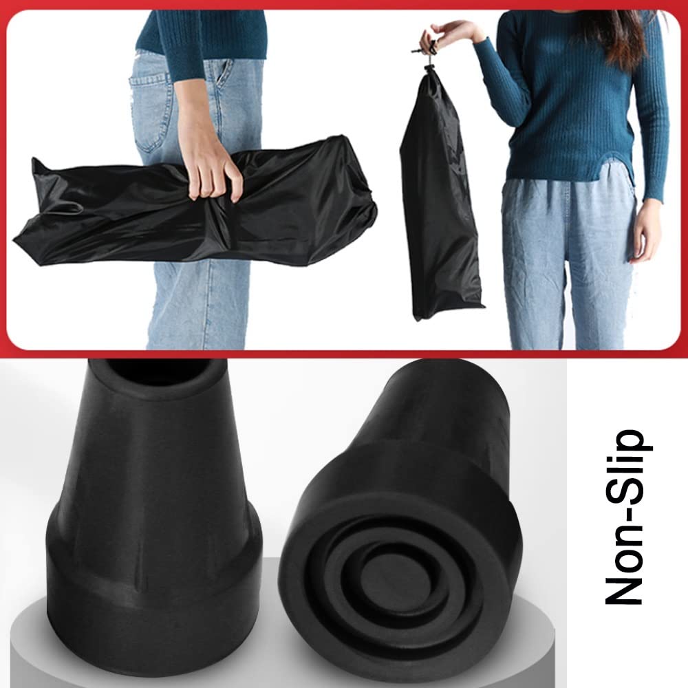 Muletas de codo, bastón plegable para caminar para adultos, muletas portátiles para antebrazo, muletas ajustables para personas mayores discapacitadas, muletas axilares para ejercicios de equilibrio