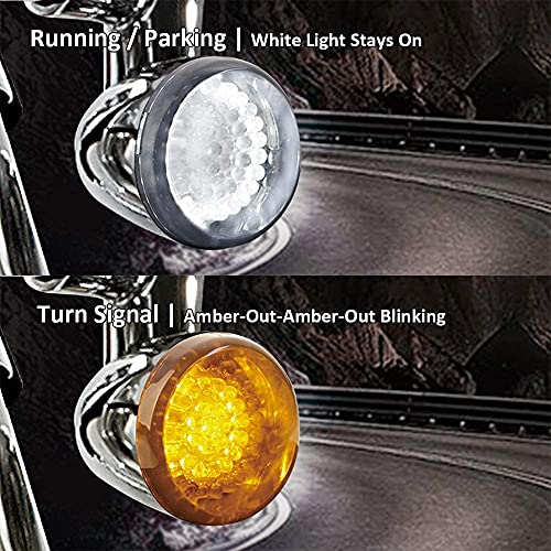 Image of NTHREEAUTO 1157 LED Front Turn Signal Lights 2 Inch Bullet Style Turn Signals Compatible with Dyna Softail Sportster Touring Street Glide Road Glide Iron 883