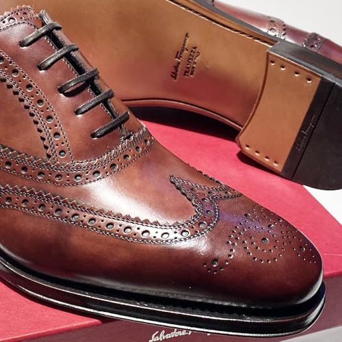 TRAMEZZA Bord Men's Brown Wingtip Brogue Leather Welted Oxford (Salvatore2