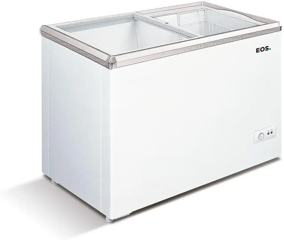 Freezer e Conservador Expositor Horizontal Eos 450 Litros Eco Gelo Dupla Ação com Tampa de Vidro Eeh500xx 220v