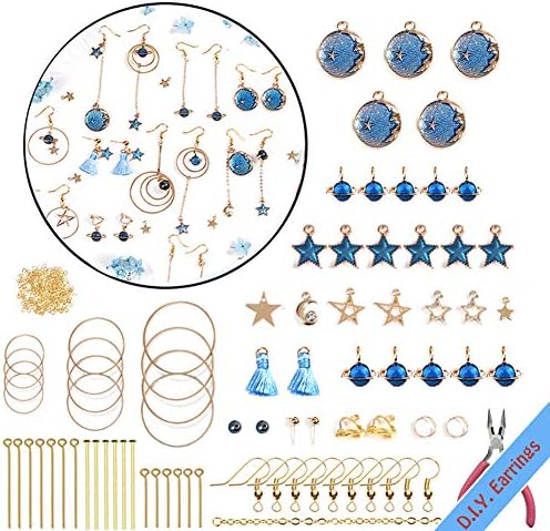 SUNOVELTIES DIY Charm Earring Making Kit - Enamel Drop Hook Earrings Long Pendant Dangle Jewelry