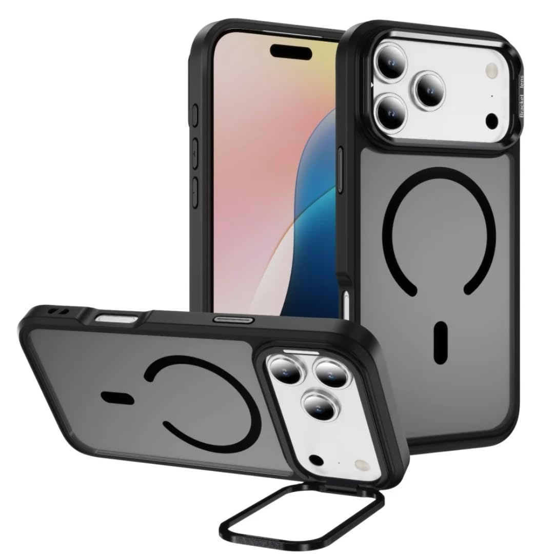 Étui de téléphone de Luxe avec Support magnétique, trépied pour Appareil Photo et Protection Antichoc pour iPhone 15 Plus (pour iPhone 15 Plus/Noir)