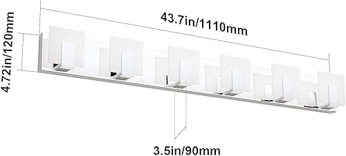 Miniatura 9 de Aipsun Moderna lámpara LED de tocador para baño, acrílico blanco esmerilado, arriba y abajo, accesorios de pared sobre espejo