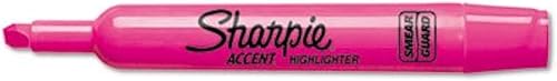 Sharpie Resaltador de acento mayor, estilo de punto de marcador: cincel, color tinta, rosa, color barril: rosa, 12 / docena